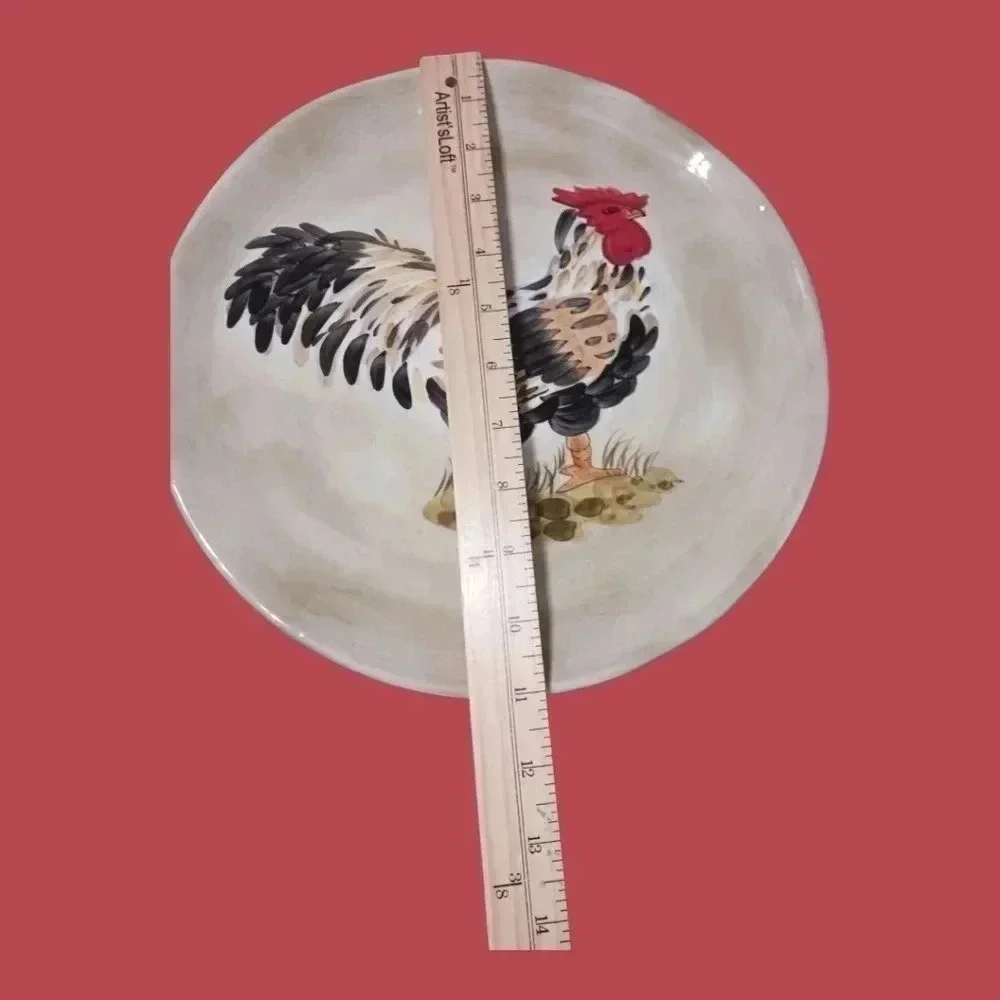 Calderones set of 2 dinner plates rooster